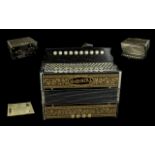 Hohner Squeeze Box Model 1140, in original box, black and gold colourway, with booklet.
