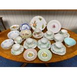 Box of Attractive Collectible Porcelain, including Grafton cups and saucers, side plates, milk jug,