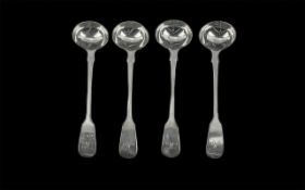 William IV Superb Set of 4 Sterling Silver Toddy Ladles. Makers Mark for John Henry and Charles