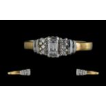 Ladies - Excellent Quality Contemporary Designed 18ct Gold Diamond Set Dress Ring,
