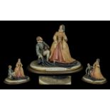 Capo-di-Monte Porcelain Figure ' Elizabeth & Raleigh', sculptured by artist B Merli,