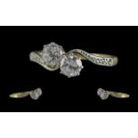 18ct Gold Attractive 2 Stone Diamond Set