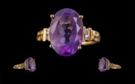 14ct Gold Attractive Amethyst and Diamon