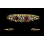 18ct Gold - Pleasing Ruby and Diamond Se