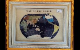 A Lapis Lazuli Framed Map of the World,