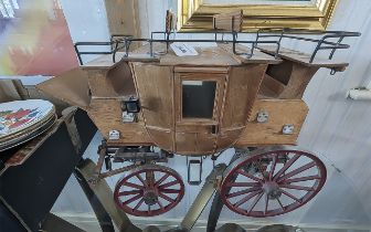 Wooden Detailed Model Stagecoach, metal wheels, well made.