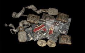 Assorted World War II German Items From A Private Collector comprising Medals, Belt Buckles,