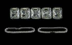 A Silver Tennis Bracelet set with white sapphires. As new condition.
