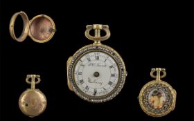 18th Century Pair Case Verge Fusee Pocket Watch.