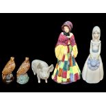 Royal Doulton Figurine The Parsons Daughter HN564 - Together with a Beswick Pig Boar CH Wall