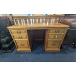 A Unicorn Man Oak Desk, the moulded rectangular top over three graduated drawers each side,