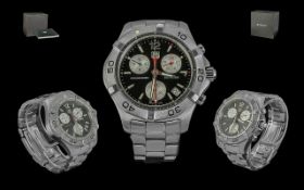 TAG Heuer Aquaracer Divers, stainless steel chronograph wrist watch.