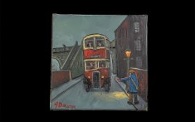 James Downie (b 1949) Original Oil on Canvas, depicting the Gatley Bus. Signed to bottom left.