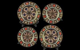 Royal Crown Derby Plates, pattern No.1128 'Imari' pattern, four in total, 2 x 7'' diameter and 2 x