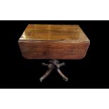 A Victorian Mahogany Pembroke Table of small proportions with drop leaves.