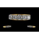 18ct Gold Excellent Quality Contemporary Five Stone Diamond Set Ring,