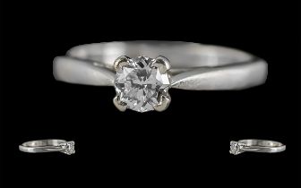 Ladies - Superb Quality Platinum Set Single Stone Diamond Set Ring, Marked 950 to Interior of Shank.