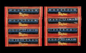 Hornby Railway 00 Gauge Scale Model Coaches Set of Eight, R422, L.M.