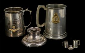 Three Military Related items - two tankards, one engraved D L Henderson Army Medical Corps,