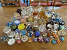 A Large Collection of Paperweights, to include Caithness, Milifiore, etc. Hugh Collection.