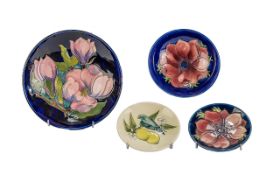 Moorcroft Bowl & Pin Dishes - (4 in total) (1)Moorcroft Magnolia Pattern Footed Circular Bowl