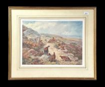 Archibald Thorburn (British 1860-1935) - red grouse in a moorland landscape. Limited edition