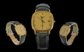 Longines Gent's Excellent Gold Plated Quartz Just Date Wrist Watch, circa 1980s,
