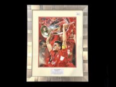 Liverpool FC Interest - Steven Gerrard Signed Framed Photograph, with certificate of authenticity,