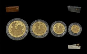 Royal Mint Ltd Numbered Edition Britannia 2009 Four Coin Gold Proof Set. Consists of £100 Pound, £50