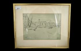 Laurence Stephen Lowry (1887-1976), ''DEAL BEACH SKETCH'' lithograph, Fine Art Trade Guild blind