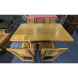 Robert 'Mouseman' Thompson - A Mouseman refectory table and four matching dining chairs with