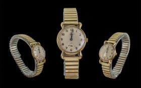 J.W.Benson Gents 9ct Gold Cased Mechanical Wrist Watch, c.1940's.