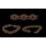 18ct Gold Orange Garnet Set Bracelet, well designed and of excellent quality,