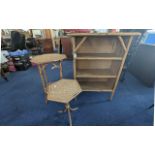 Vintage Bamboo & Rattan Bookcase, measures 39" high x 29" wide x 15" deep, with three shelves.