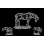 A Waterford Crystal Clear Glass Figure of a Horse, 5" tall x 6" wide.