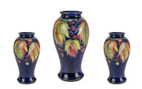 William Moorcroft Signed Tubelined Vase of Waisted Bulbous Form,