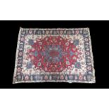 Original Hand Woven Wool Rug, with Aztec design, rectangular shape,