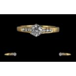 18ct Gold Excellent Quality Diamond Set Dress Ring, full hallmark to interior of shank,