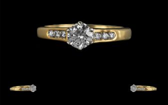 18ct Gold Excellent Quality Diamond Set Dress Ring, full hallmark to interior of shank,
