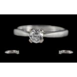 Ladies - Superb Quality Platinum Set Single Stone Diamond Set Ring, Marked 950 to Interior of Shank.