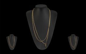 Antique Period Attractive 9ct Gold Well Designed and Superior Ladies Long Fancy Link Chain,