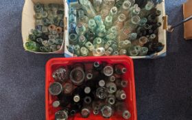 Large Collection of Antique & Vintage Glass Bottles, all shapes, colours and sizes.