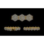 Ladies Modern 18ct Yellow Gold Diamond Cluster Set Bracelet,