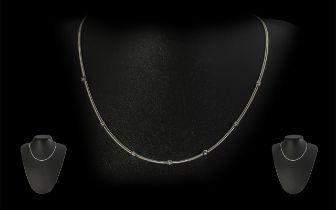 18ct White Gold Elegant Contemporary Design Diamond Set Choker, marked 750 - 18ct,