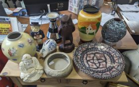 Two Boxes of Assorted Pottery, Porcelain & Collectibles,