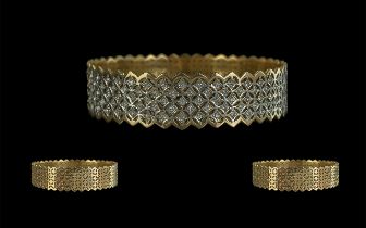 Ladies Superb Quality Hand Made 18ct Gold Diamond Set Bangle, comprising good quality diamonds,