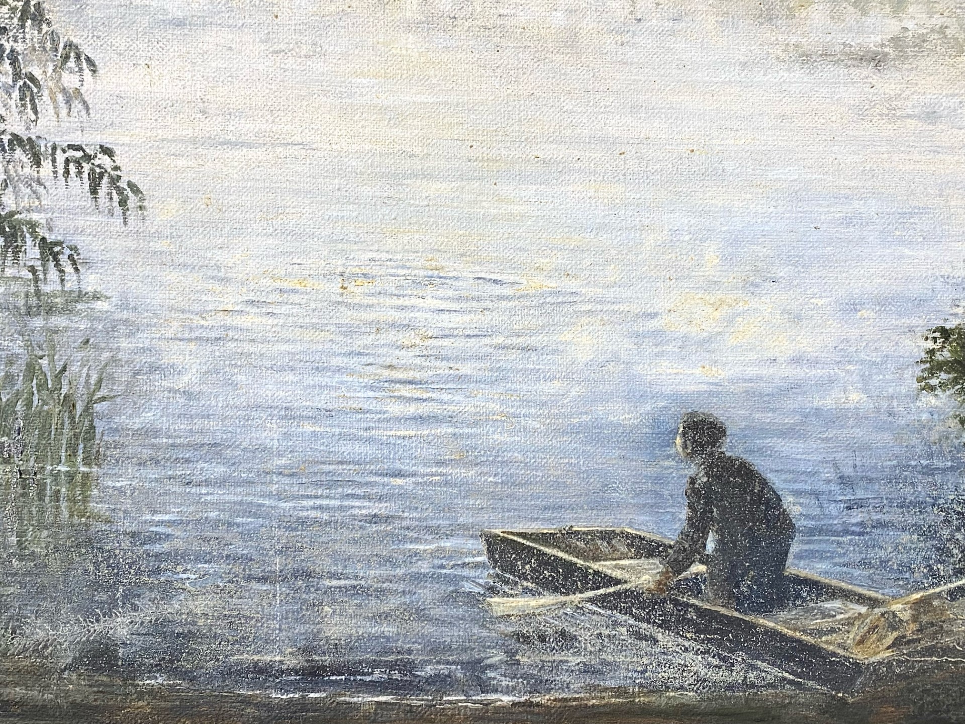 Fred Wilde Original Oil on Canvas, titled 'Once Upon An Early Morning'. - Image 2 of 3