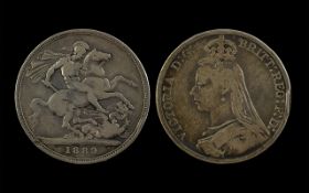 Coin Interest - Great Britain, 1889 Crown, Victoria Jubilee Bust,
