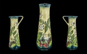 Moorcroft Modern Tubelined Hand Painted Ewer 'Fruit Garden' Design with bees and butterflies,
