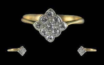 18ct Gold Ladies Superb and Exquisite Diamond Set Ring, circa 1920, marked 18ct to interior of